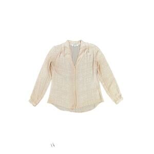 Rose & Olive Tunic‎ Top Women’s S Peach V-Neck Long Sleeve Popover Blouse Career